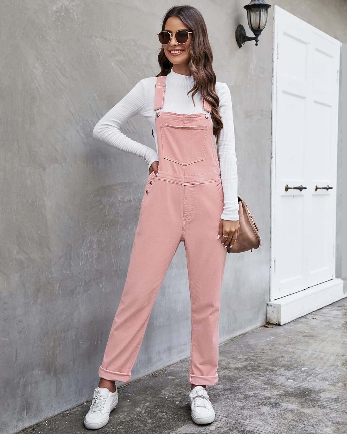 GRAPENT Overalls for Women Loose Fit Jean Denim Bib Jumpsuit Stretch Overall Pants - Image 7