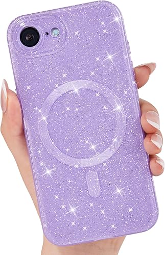 Miniatura 97 de Funda para iPhone 15 Pro con purpurina compatible con Magsafe, funda magnética Mag Safe para teléfono femenina, linda, brillante y bonita para Rosa