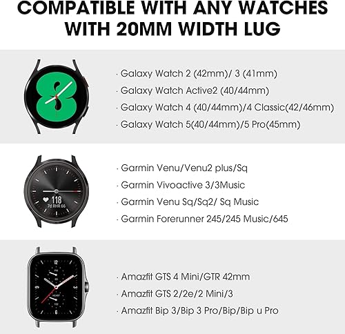 Miniatura 7 de MAKCPOIMER Correas de silicona universales de 0.748 in, 0.787 in y 0.866 in, correas de reloj deportivo de liberación rápida con hebilla plegable