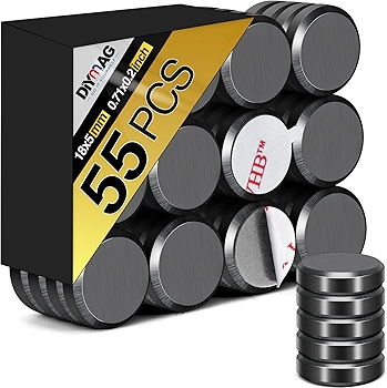 DIYMAG陶瓷圆形磁铁 68个装 双面胶粘贴 工业级磁铁 适用于冰箱、DIY、建筑、科学、手工艺和办公使用