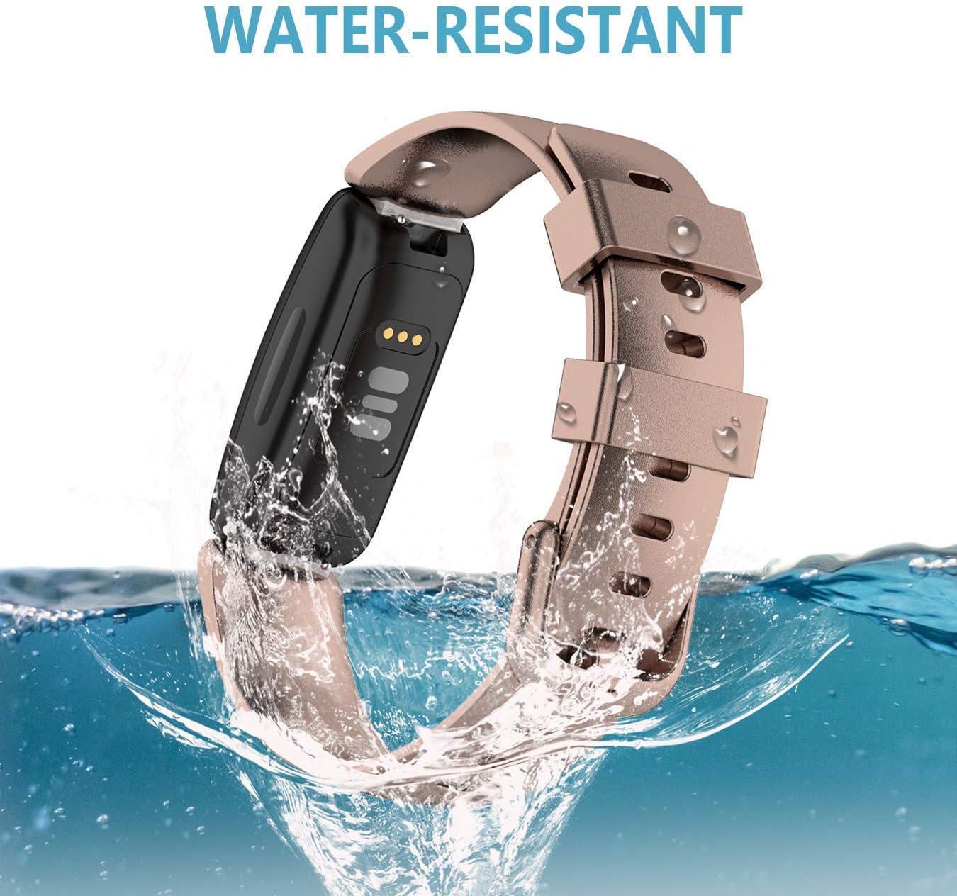 HQzon Band Compatible with Fitbit Inspire 2, Soft Silicone Adjustable Waterproof Sport Replacement Wristband Accessory for Inspire 2 Fitness Tracker