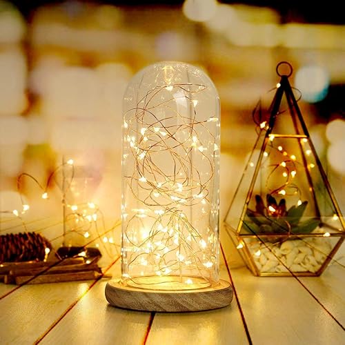 Miniatura 5 de BXROIU 2 x 20LEDs Fairy Lights Battery Operated, Silver Wire 2 Mode Chains String Lights for Bedroom Christmas Party Decoration (Warm White, 6.6)