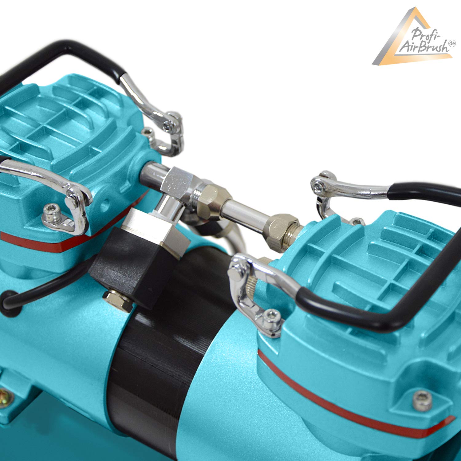 Airbrush Set Duo-Power II - Das Airbrush-Kit mit Doppel/Zweizylinder Airbrush-Kompressor Airbrush-Pistole Single-Action-Gun Airbrush-Schlauch Reinigungsbürsten