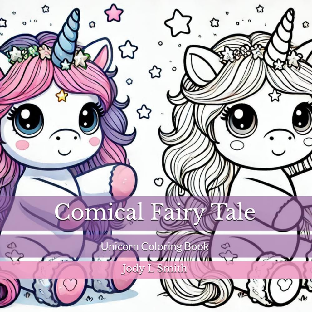 Comical Fairy Tale: Unicorn Coloring Book
