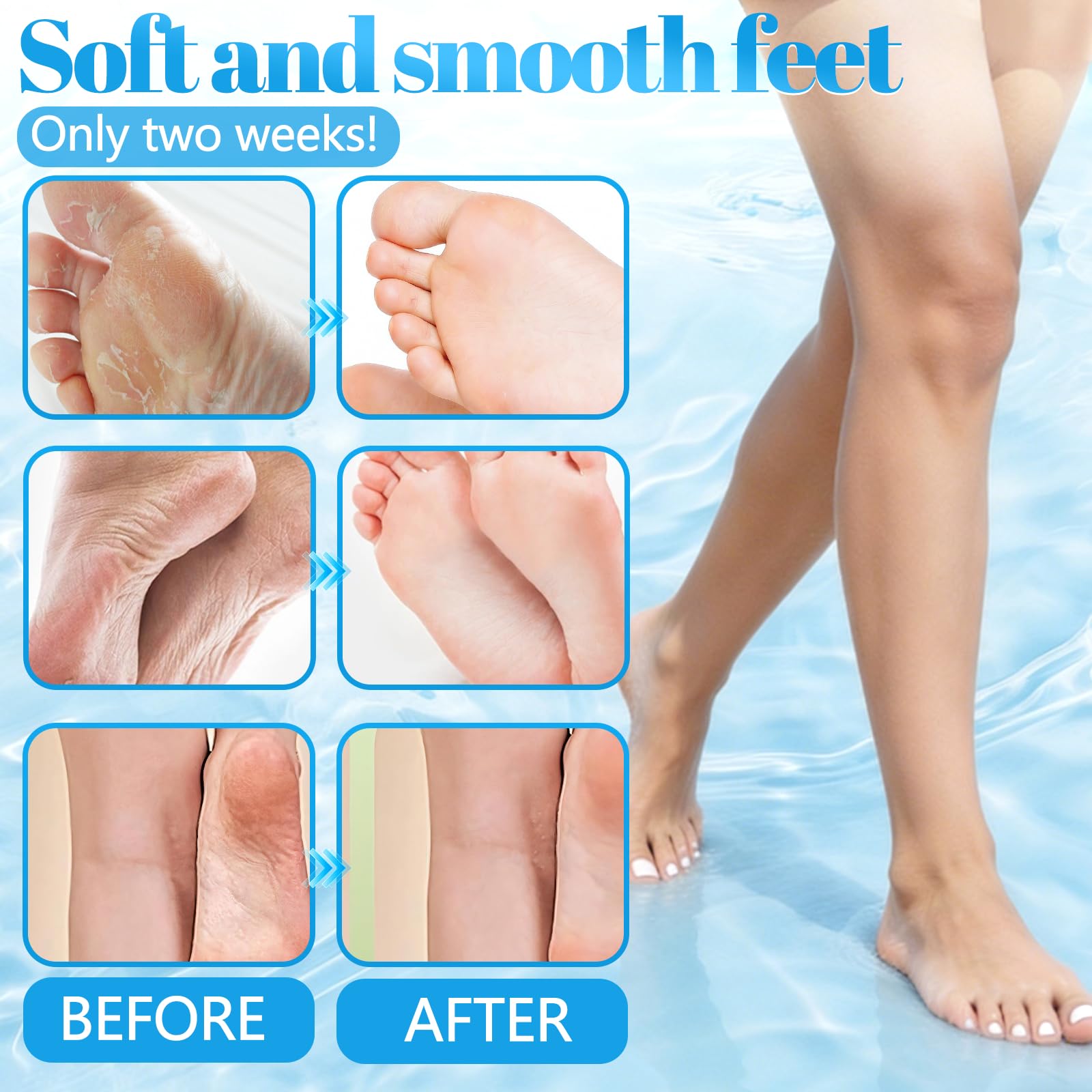 3 Paires Masque Pieds Nourrissant, Beauté des Pieds, Chaussettes Hydratantes, Relaxant et Hydratant, Masque Foot Pour Très Secs et Abîmés (Lavande, Noix De Coco, Aloès)