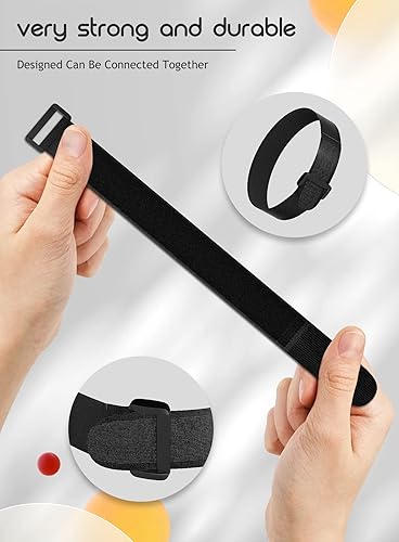 Miniatura 5 de Paquete de 24 correas de cable de sujeción reutilizables, ajustables, multiusos, correas de sujeción para cables, organizador de cables, correas de