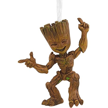 Little Groot Bringing Present Christmas Ornament