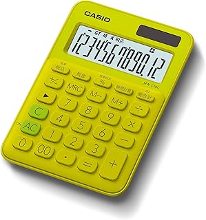 カシオ カラフル電卓 ライムグリーン 12桁 ミニジャストタイプ MW-C20C-YG-N