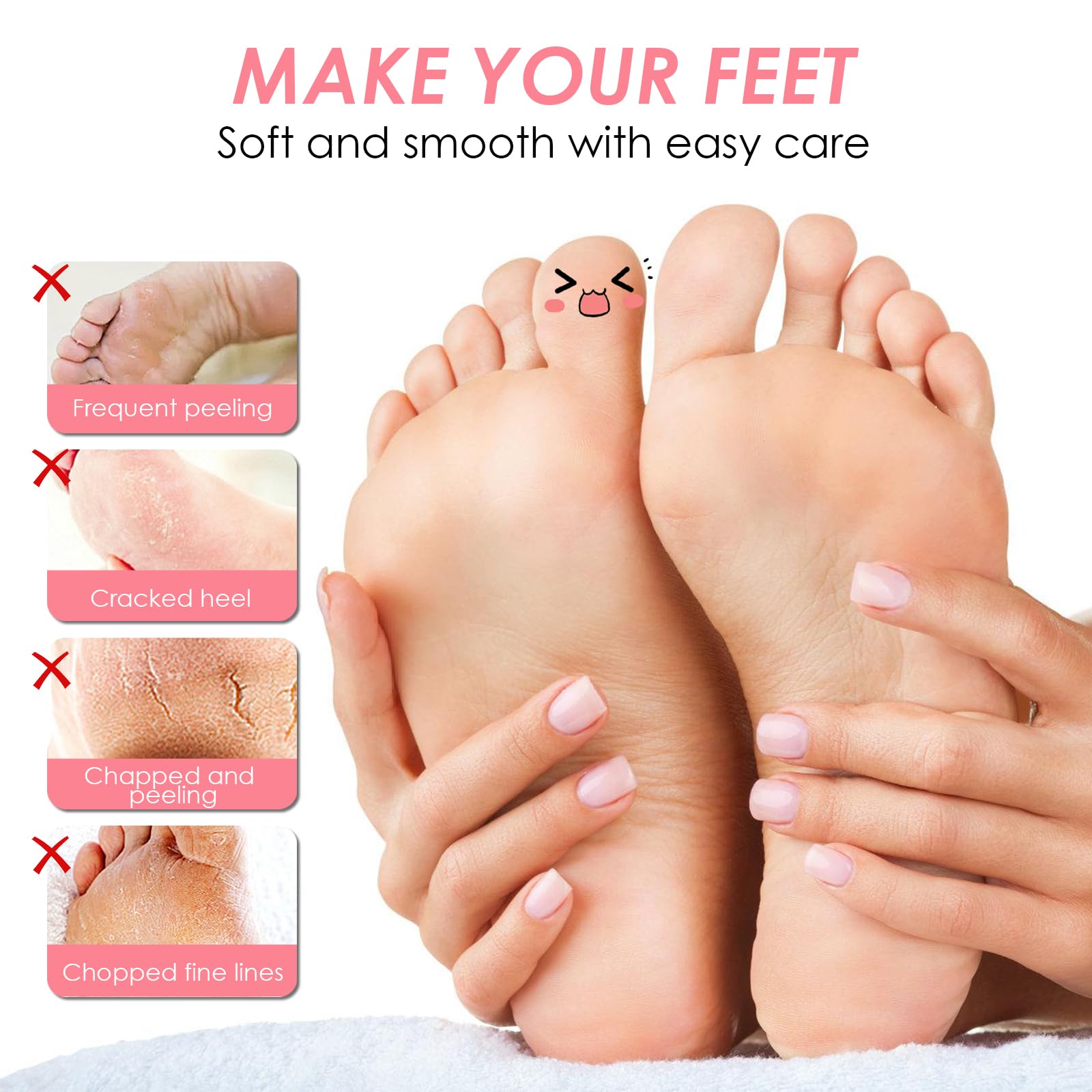 2 Paia Maschera Piedi Esfoliante,Maschera per Piedi Efficace Cura dei Piedi i Scrub Piedi,Maschera Esfoliante Piedi per Donne e Uomini,Rimuove Pelle Morta e Secca（ Fragola Pesca）