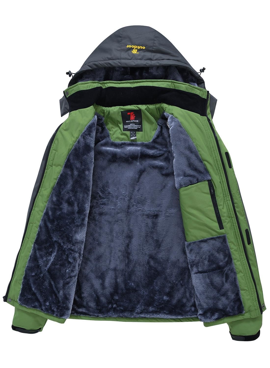 YSENTO Herren Skijacke Winterjacke Softshelljacke Wasserdicht Warm Gefüttert mit Abnehmbarer Kapuze