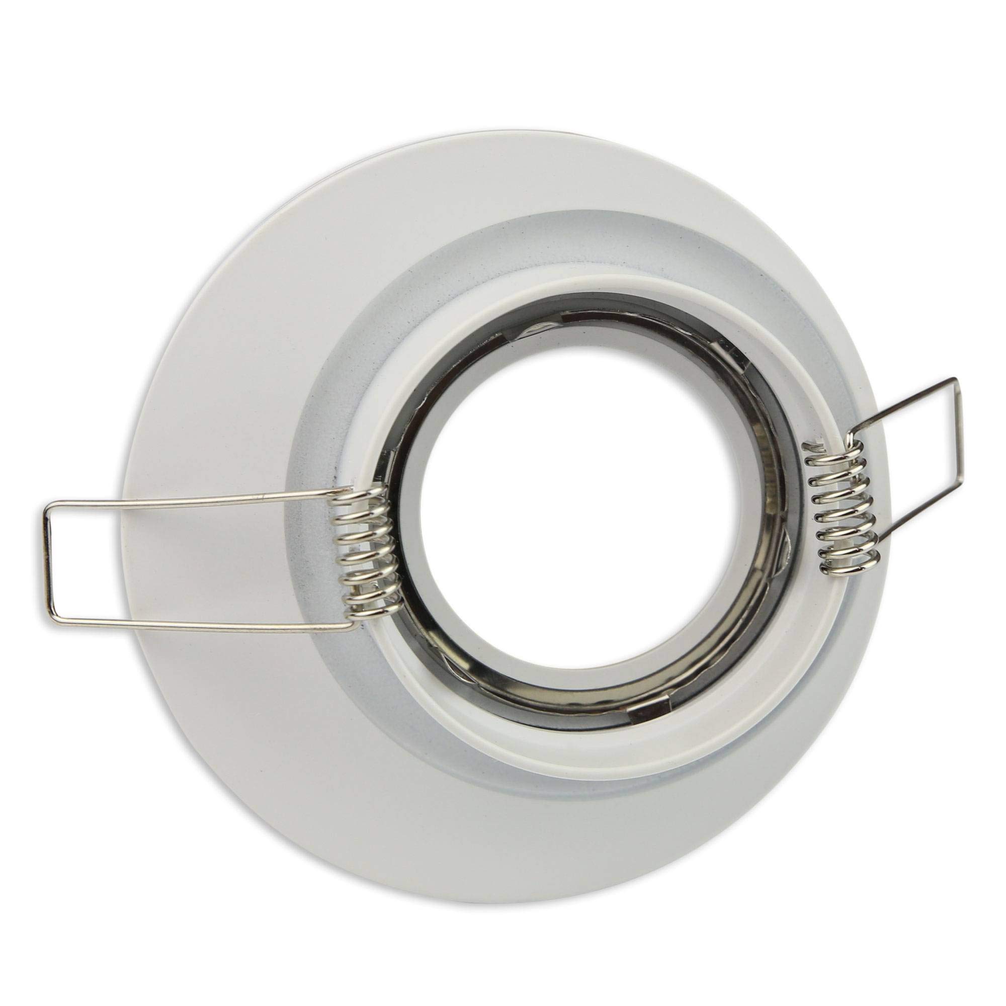 Juego de 6 focos LED empotrables, color blanco, redondo, 3 W, blanco cálido, 230 V, intensidad regulable y superplana, empotrable en óptica 3D, 70 mm, orificio perforado de 70 mm