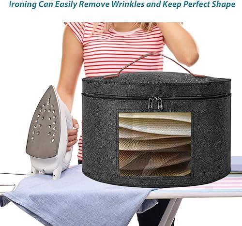 Miniatura 3 de Munskine Cajas de almacenamiento para sombreros para mujeres y hombres, cajas de almacenamiento plegables para sombreros, caja de almacenamiento de