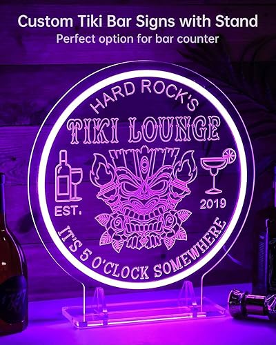 Miniatura 3 de Letreros de neón de barra Tiki personalizados impermeables para decoración de barra Tiki, letrero de luces de barra Tiki personalizado para patio