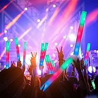 Vista 2 de 200 PCS LED Foam Sticks, Bulk Glow Sticks, Foam Glow Sticks for Wedding with 3 Modes Colorful Flashing, Glow in the Dark Party Supplies for Wedding