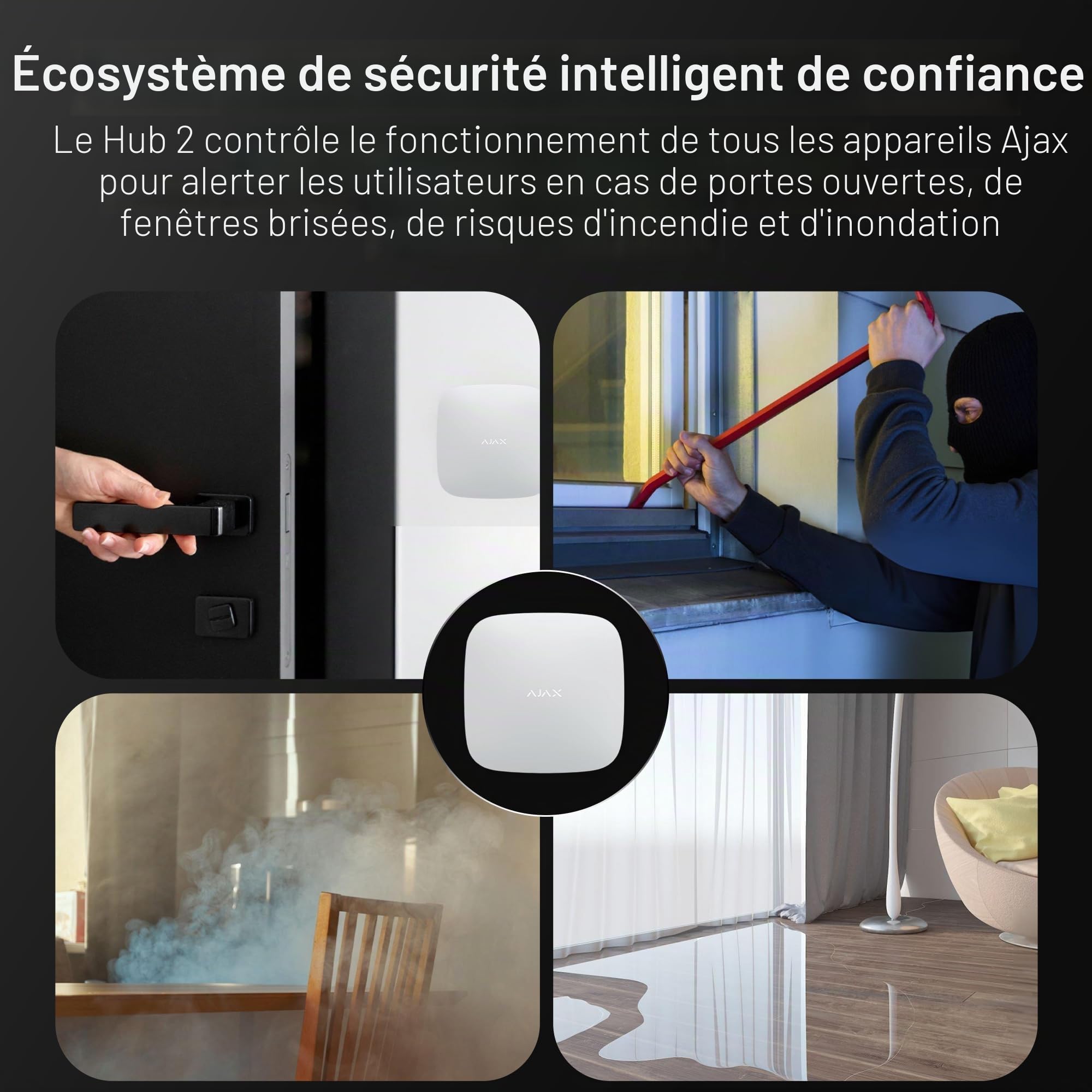 Maxxistore – Ajax Hub 2 Gère le système de sécurité avec vérification visuelle des alarmes blanc – 14910