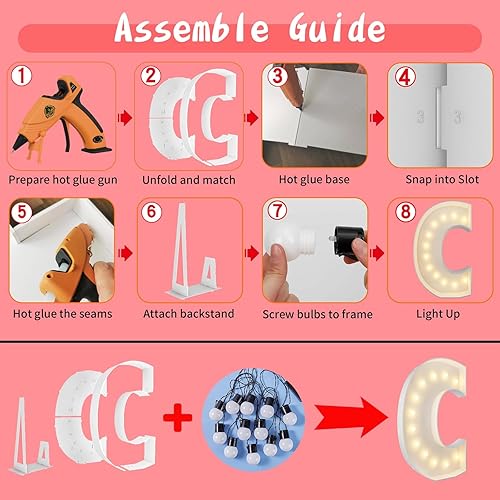 Vista 211 de Marco de números iluminados de 4 pies precortado, números de marquesina gigante, números 7, números de mosaico para globos, decoraciones de Número