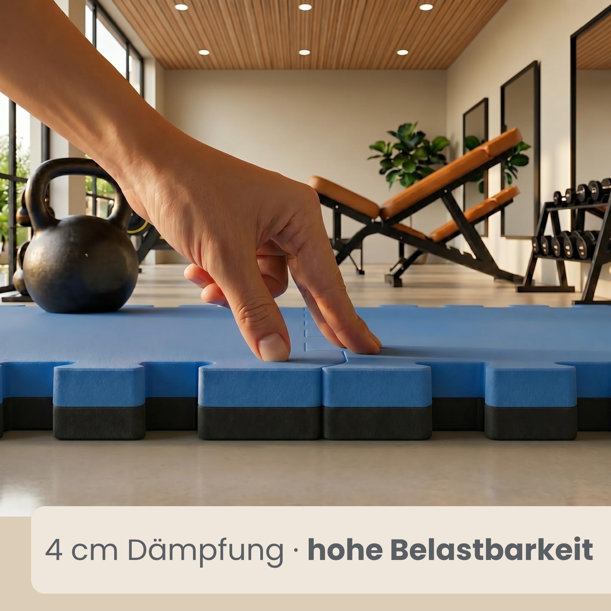 EYEPOWER EVA Kampfsportmatte 90x90x4 cm - zweifarbige dicke Turnmatte Fitness Sport Matte Fitnessraum - große Puzzlematte Fitnessmatte Sportmatte Bodenmatte - Matte für Sport Homegym