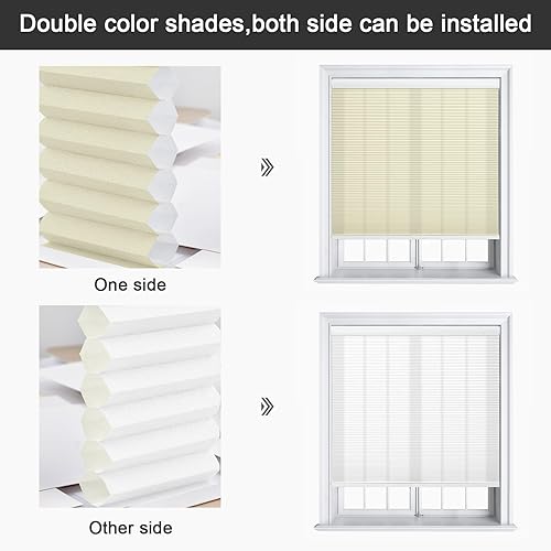 Miniatura 5 de Persianas celulares opacas sin cordones, sin herramientas, sin taladro, persianas celulares de una sola celda personalizada con panal para ventana y