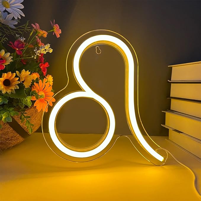 The Zodiac Horoscope Neon Sign, Leo LED Neon Signs for Wall Decor, Astrology Zodiac Horoscope Neon Lights Beautiful Spiritual, Birthday Party, Home Kids Room Decor Leo
