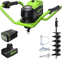 Greenworks 82V Brushless Earth Auger Post Hole Digger w/ 4.0Ah Battery & Dual Charger - 210 RPM Power