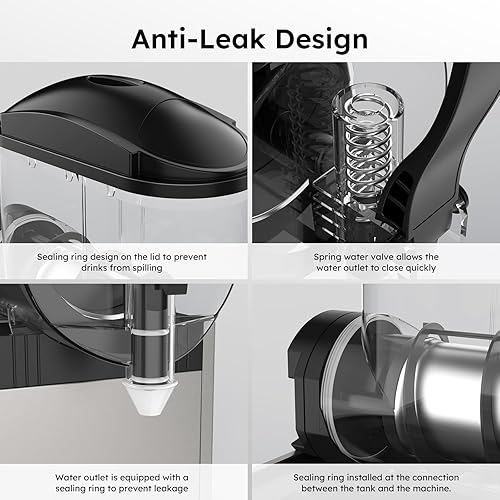 Miniatura 13 de Máquina comercial de granizado 24L Máquina de bebida congelada de doble tanque 1050 W de acero inoxidable Margarita Wine Slush Smoothies Maker