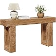 63 Inch Farmhouse Console Table for Entryway, Slim Wood Sofa Side Table, Modern Minimalist Decorative Furniture for Living Room, Hallway, Front Door, Natural