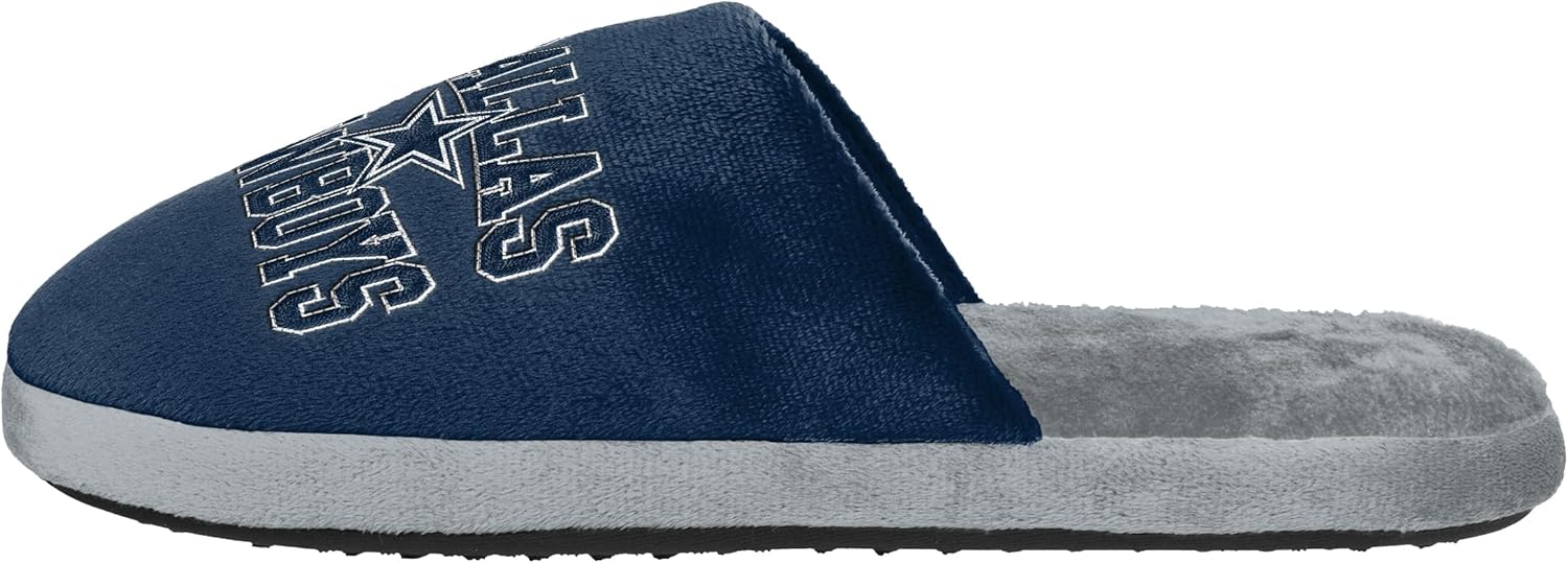 FOCO NFL Men's Official Primary Logo Wordmark Embroidered Stacked Team Logo Scuff Slide Slippers - Image 2