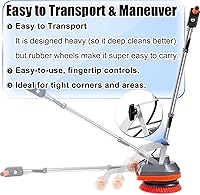 Vista 5 de Máquina de limpieza de pisos comerciales HHQ con cepillos y almohadillas, limpiador de pisos de servicio pesado y búfer de pulido: limpieza profunda