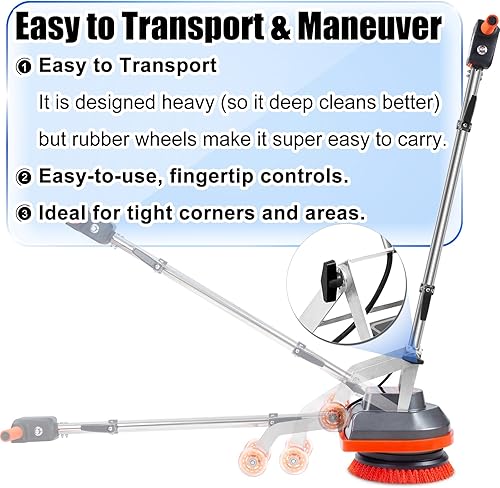 Miniatura 5 de Máquina de limpieza comercial de pisos con cepillos y almohadillas, limpiador de suelos resistente, pulidor y amortiguador, limpieza profunda de