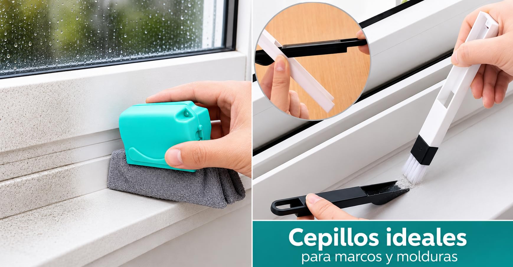 Pack 10 Cepillos Limpieza Hogar Multifunción Limpia Ventanas - Ideal como Limpiador de Ventanas, Limpiador Ventanas Rieles, Limpiar Persianas, Cepillo mosquitera, Cepillo Juntas, Cepillo de Limpieza