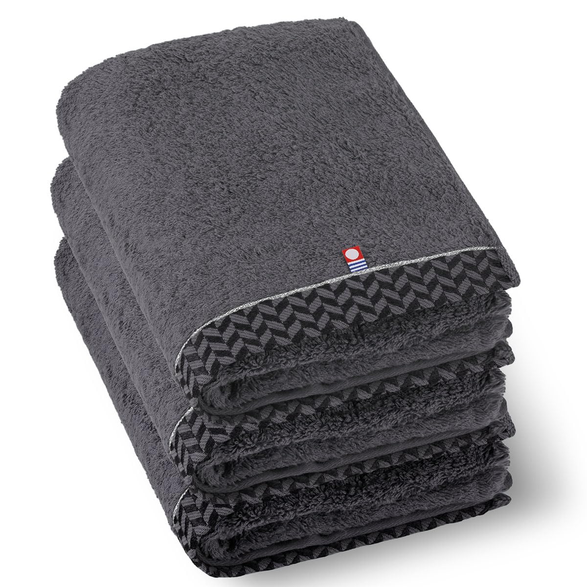 Imabari Mini Bath Towel, Set of 3, Dark Gray