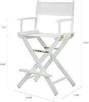 Vista 159 de Casual Home - Silla de director de 30 in, marco blanco, con lona color blanco, altura de barra