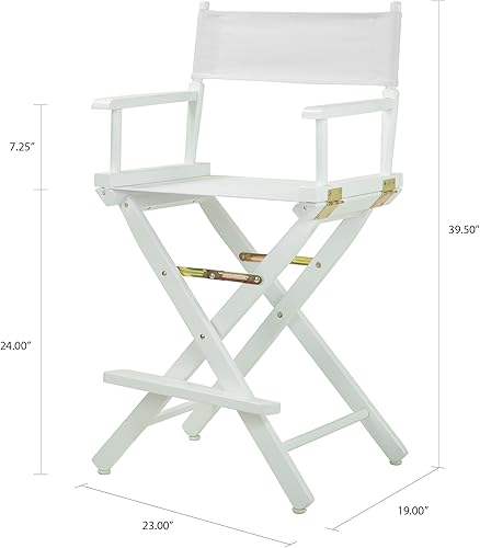 Miniatura 159 de Casual Home - Silla de director de 30 in, marco blanco, con lona color blanco, altura de barra