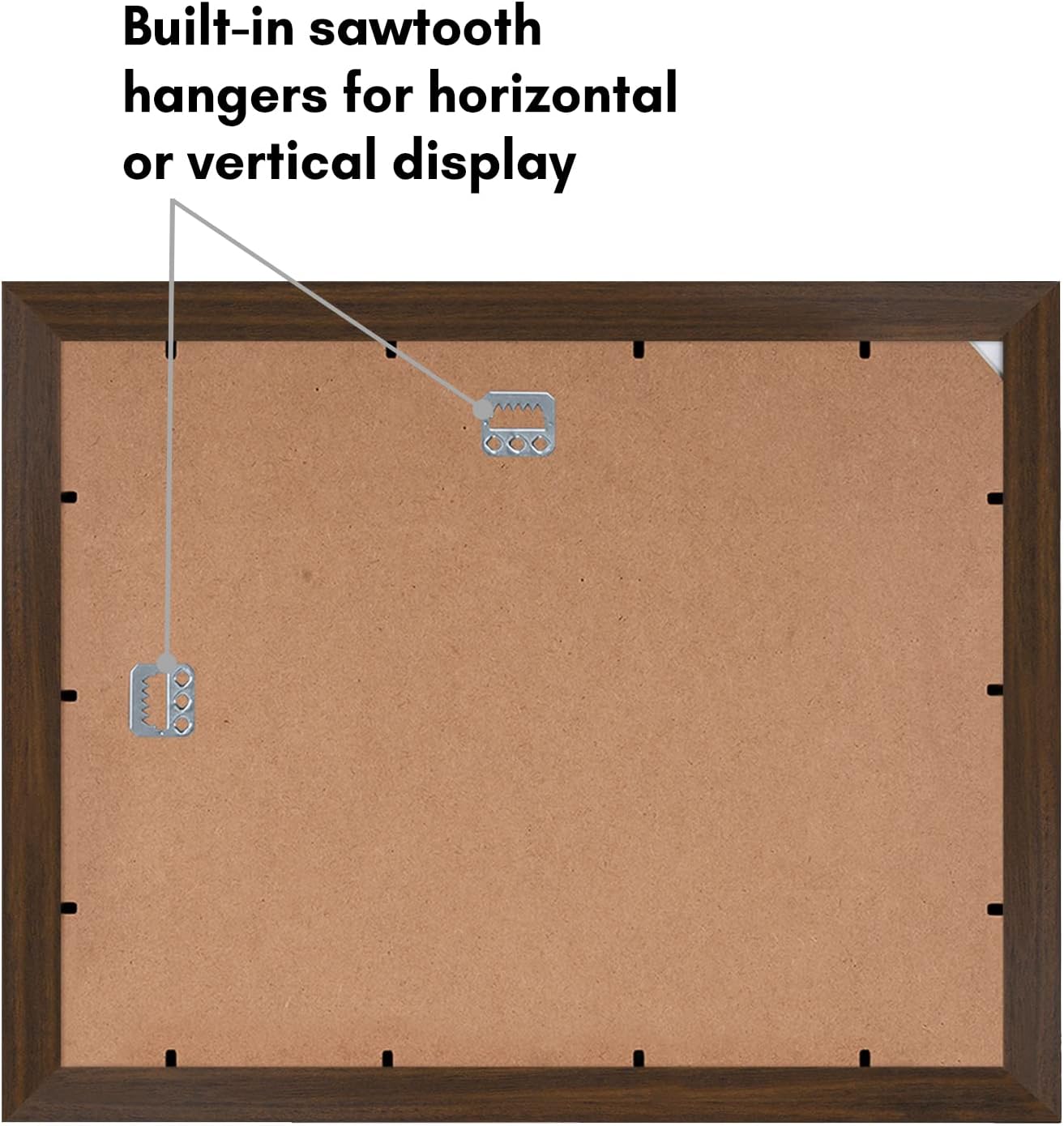 Americanflat 5x7 Double Picture Frame with Shatter-Resistant Glass - Fits Two 5x7 Photos or Use as One 11x14 Picture Frame - Signature Collection - Collage Frames for Wall Display - Walnut
