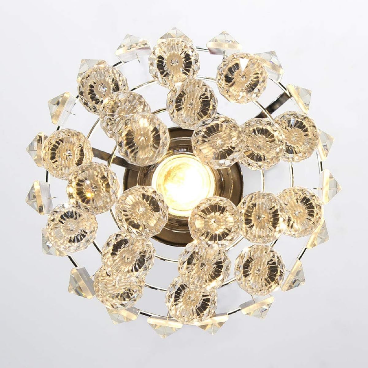 Gdrasuya10 Set of 3 Crystal Chrome Pendant Light, Crystal Beads Pendant Lighting Fixture E26 Bulbs Hanging Ceiling Light Shining Chromed for Kitchen Island Living Room (Adjustable Length)