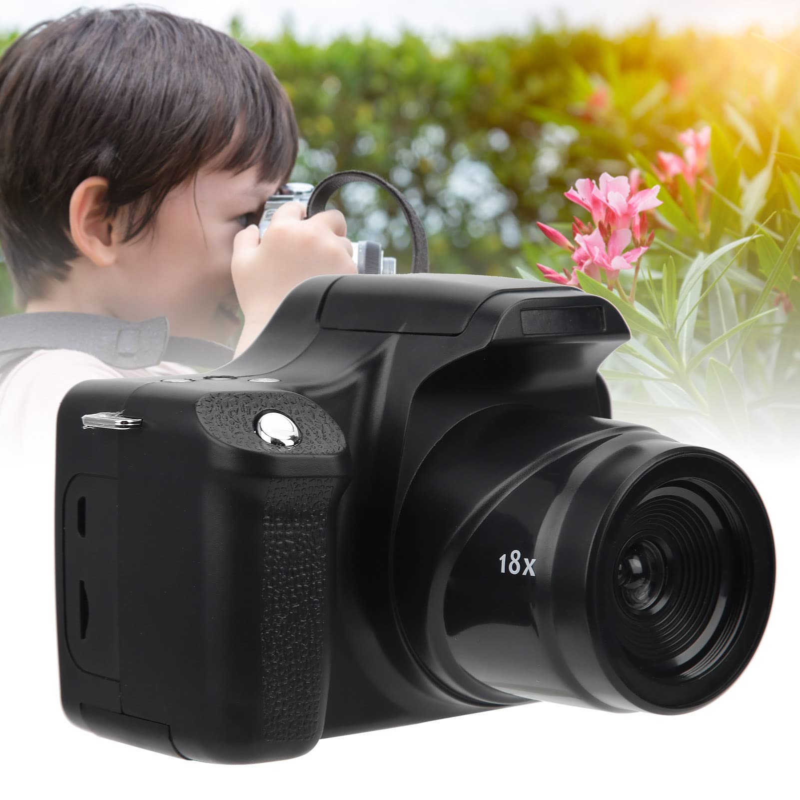 Fotocamera Digitale da 24 MP videocamera digitale Fotocamera con Schermo LCD da 3 Pollici, Fotocamera con Zoom 18X, Flash, Fotocamera Reflex Digitale Portatile Automatyczne aparaty cyfrowe