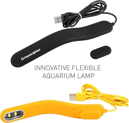 Miniatura 8 de Luz de acuario con clip, luz de acuario para plantas, lámpara LED flexible para acuarios pequeños de agua dulce, color amarillo PicoSoft de 5 galones