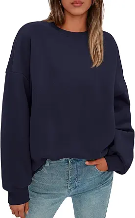 PRETTYGARDEN Sweatshirt for Women Oversized Crewneck Long Sleeve Pullover Fleece Top 2025 Fall Winter Fashion Outfits Clothes