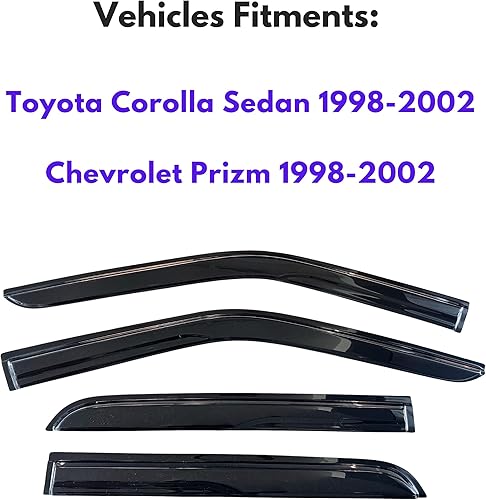 Miniatura 892 de KPY Moldura deflectora de viento con protección contra la lluvia compatible con Mazda CX-3 2016-2021 (CX3), 4 unidades, para ventana lateral