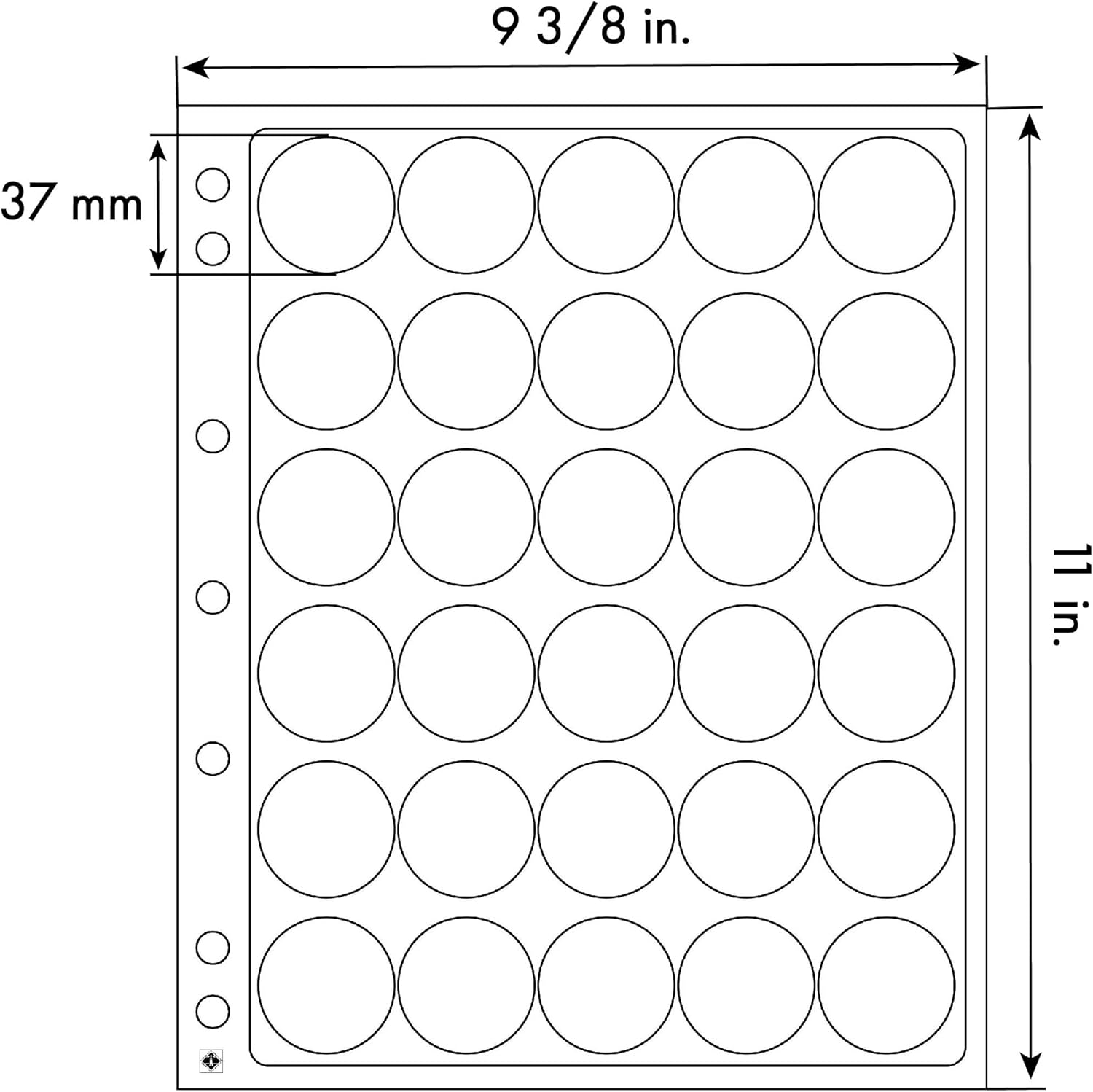 Lighthouse Plastic Sheets ENCAP, Clear Pockets for 30 Coins with a Diameter Between 30 and 31 mm