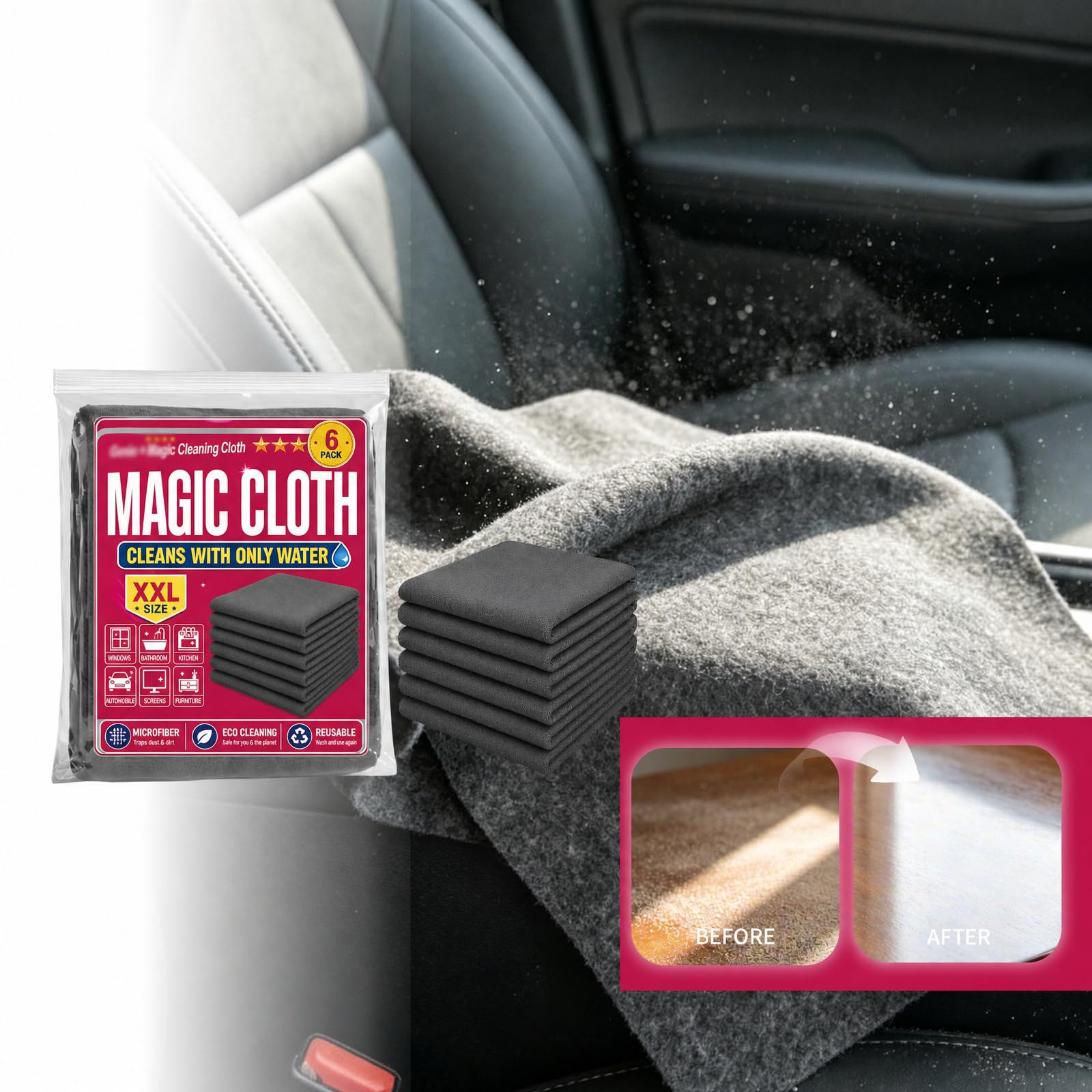 Microfiber Magic Cleaning Cloths,Serviettes en Microfibre Tout Usage,