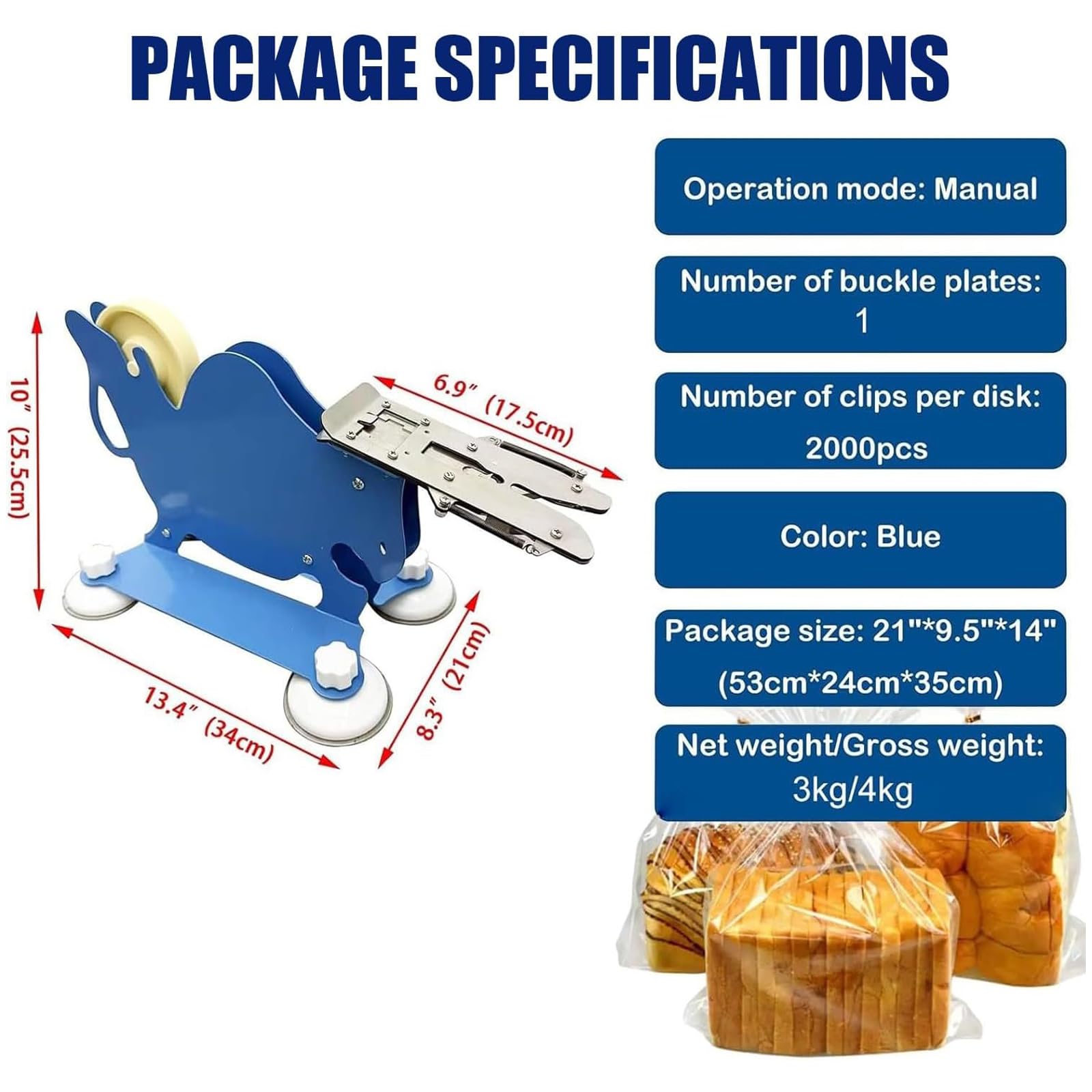 Sigillatrice Manuale per Sacchetti del Pane, Sigillatrice a Pinza Acciaio