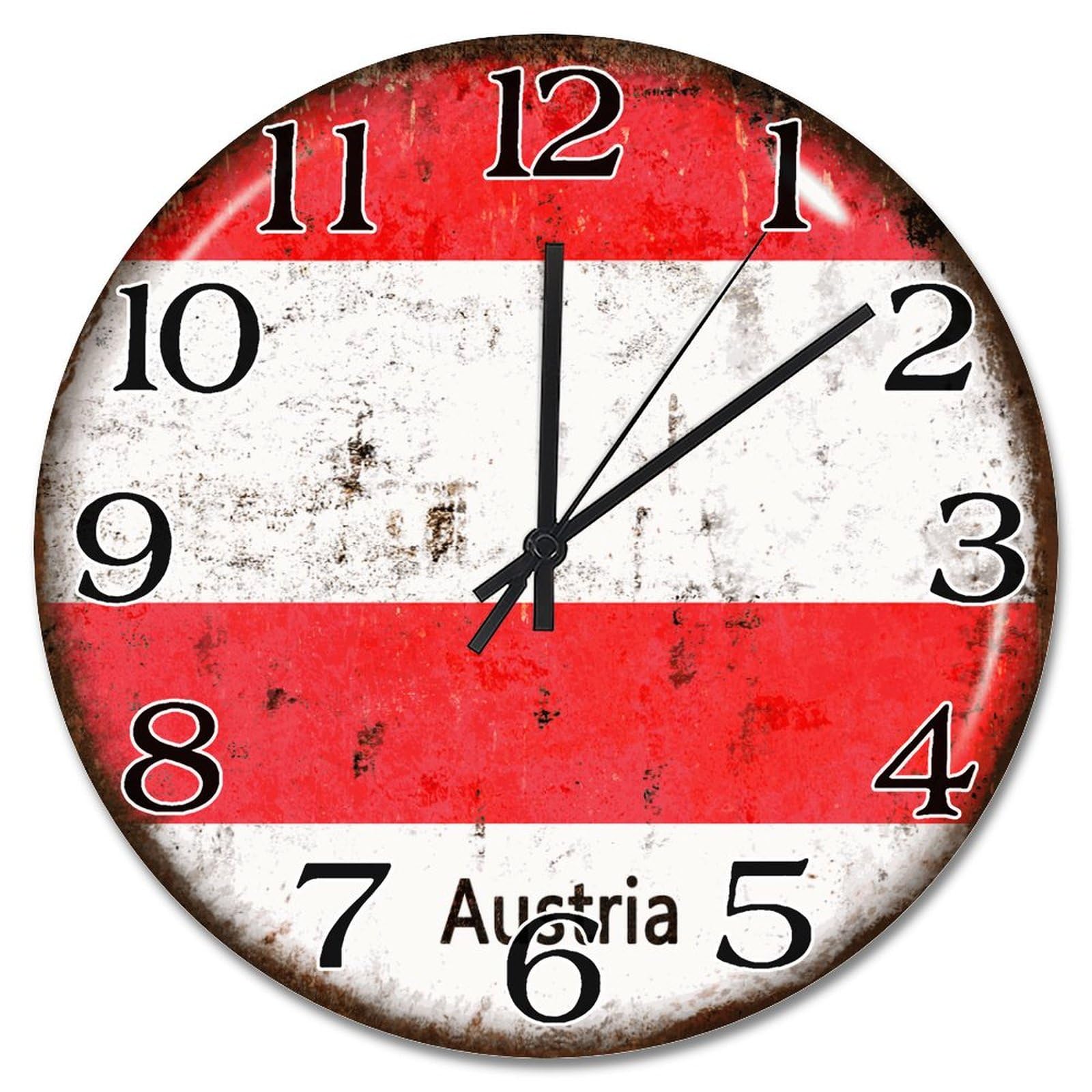Horloge murale en bois design autrichien de 38cm pour decoration interieure haut de gamme