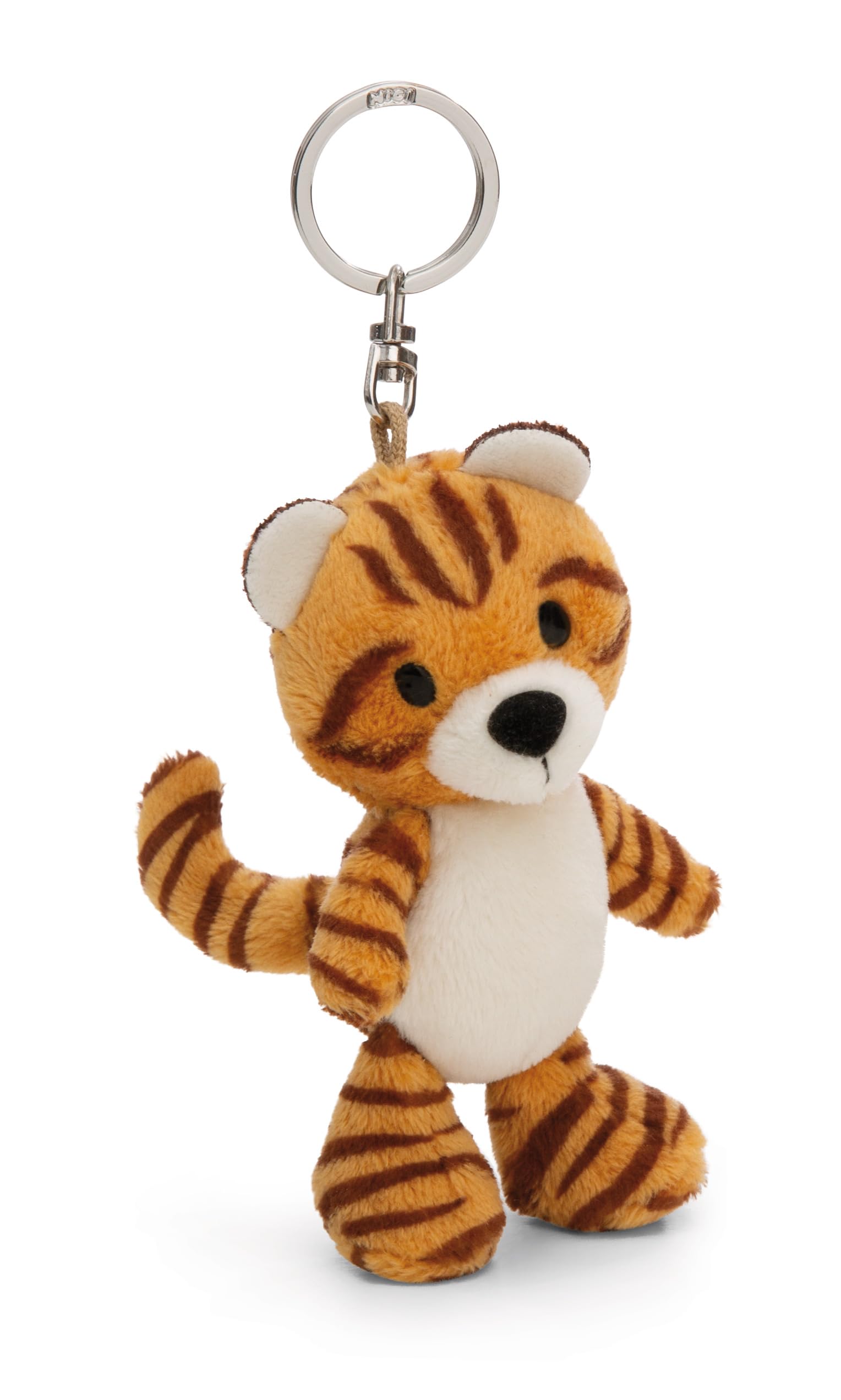 NICI Tiger Keyring 10 cm, Brown, Loyal Companion for Backpack or Bag, Key Holder for Kids and Adults, 61851