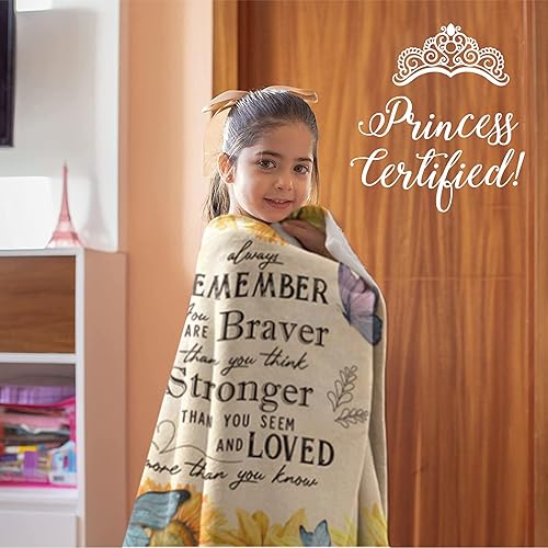 Miniatura 4 de Manta inspiradora para niños, adultos y familia, inspira amor, valentía y fuerza, motivo, amado y tema de protección, suave, cálida y afelpada,