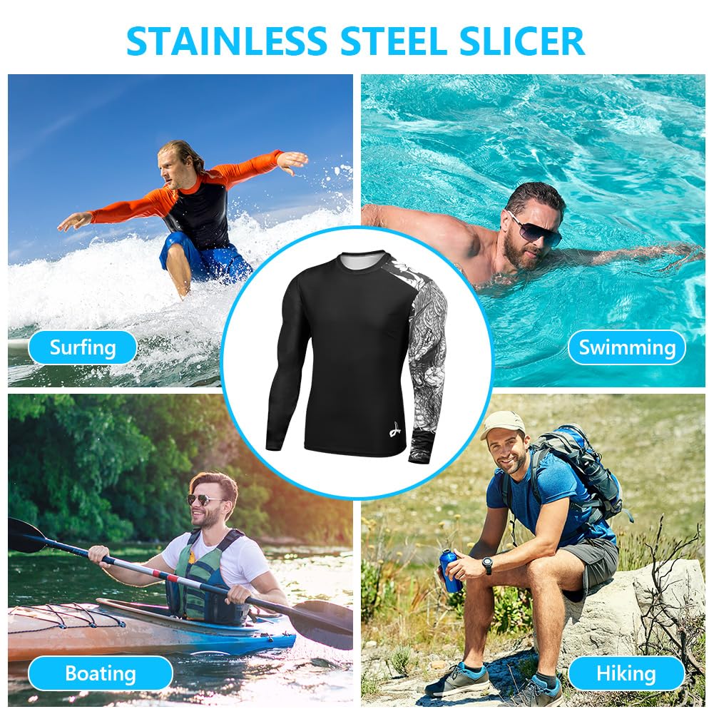 Camiseta Proteccion Solar Hombre Manga Larga UPF 50+ Anti UV Secado Rápido para Surf Natacion Running