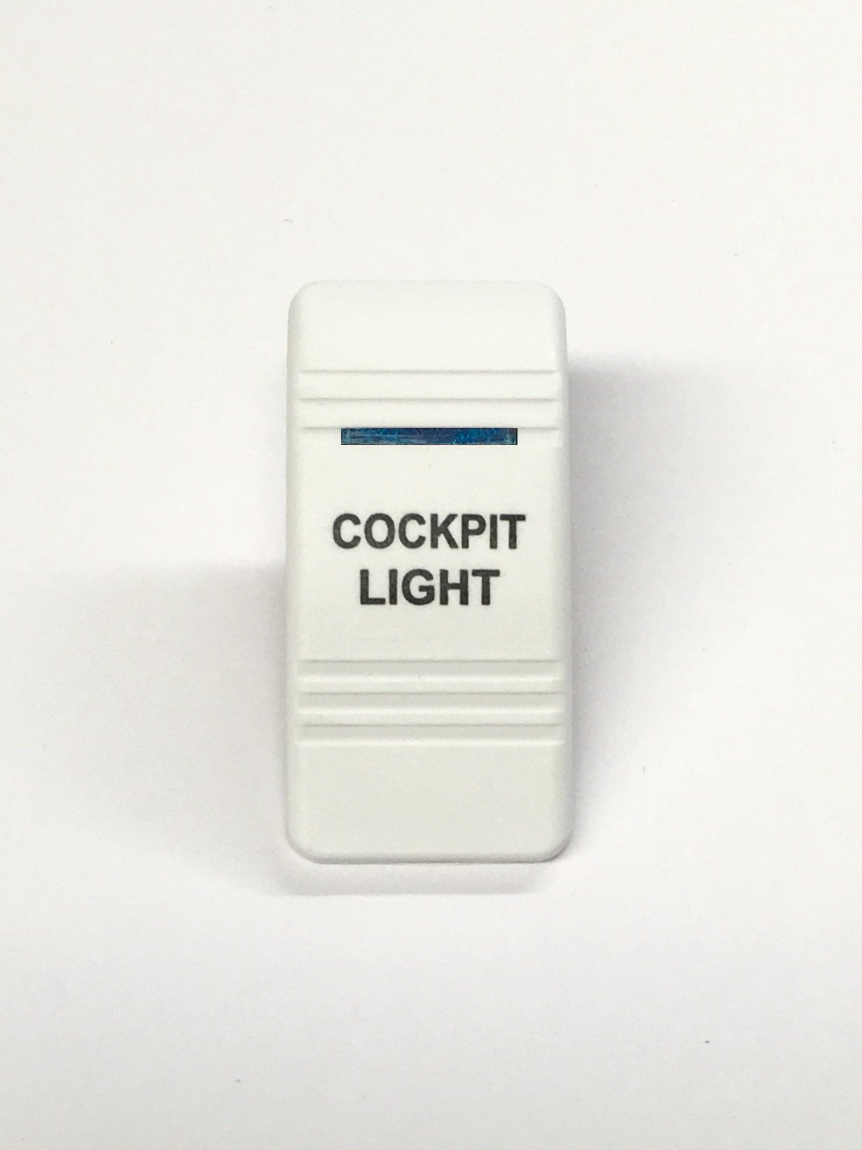 Southern Marine Euro Rocker Switch Cover, White with Blue Lens. Contura III. Fits Carling, Cole Hersee, Blue seas (Cockpit Light)