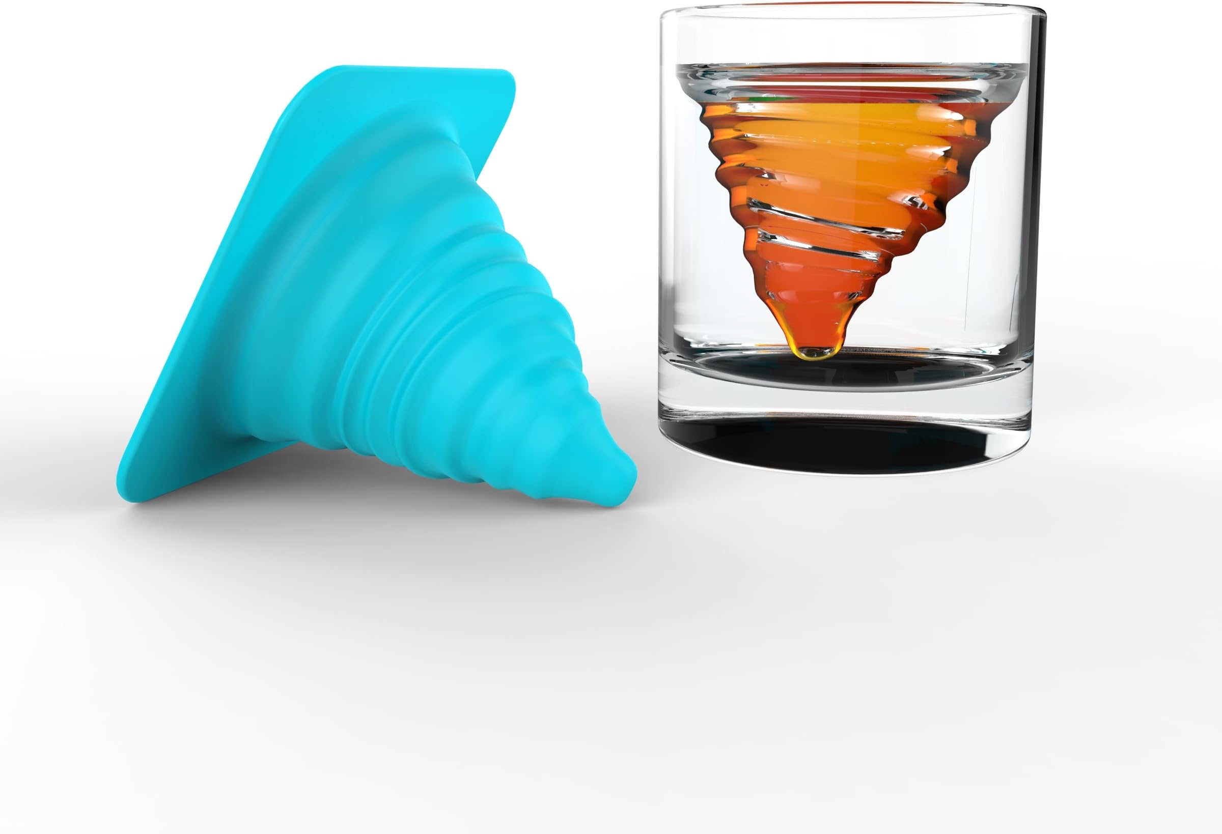 Ice Tornado- Silicone Ice Mould and Glass
