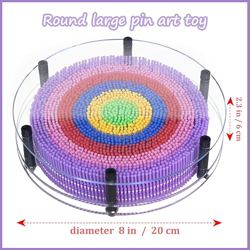 Miniatura 2 de MICKYU Juegos de mesa con pines 3D, juguetes sensoriales redondos para niños con autismo, 8 x 8 pulgadas