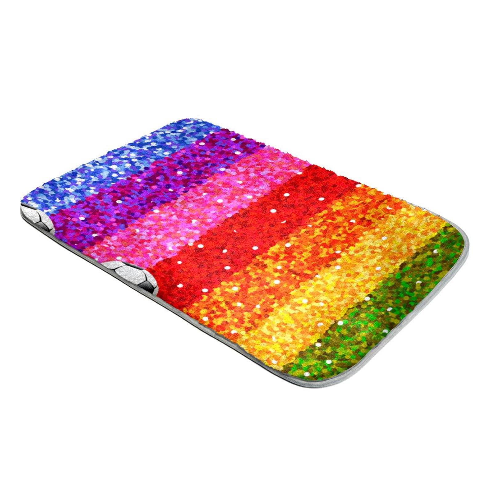 Tapis arc-en-ciel fausse fourrure pour chambre enfant chaleureuse